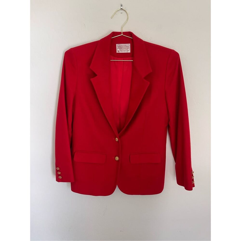 Pendleton Red Virgin Wool Blazer Size Small - image 5